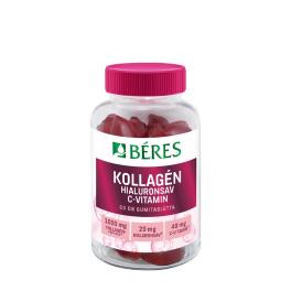   Béres Collagen, Hyaluronic Acid, Vitamin C Sugar-free Gummies (50 Gummies, Strawberry)